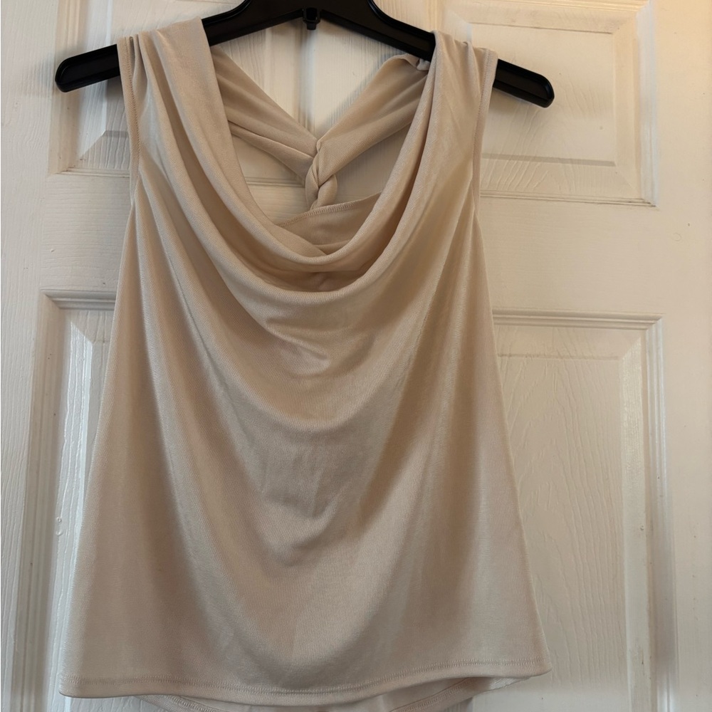 Express Cream Draped Tank Top size medium